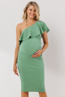 Sage Ruffles Midi Dress - Spring Collection